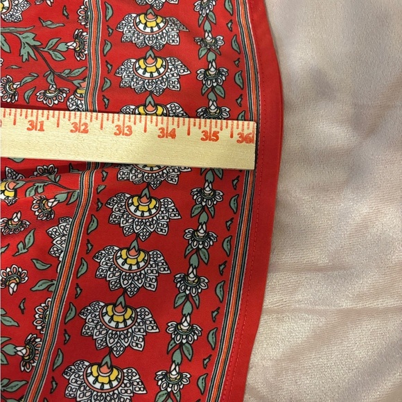 Max Studio Vibrant Red and Green Paisley Midi Dress - Picture 5 of 8